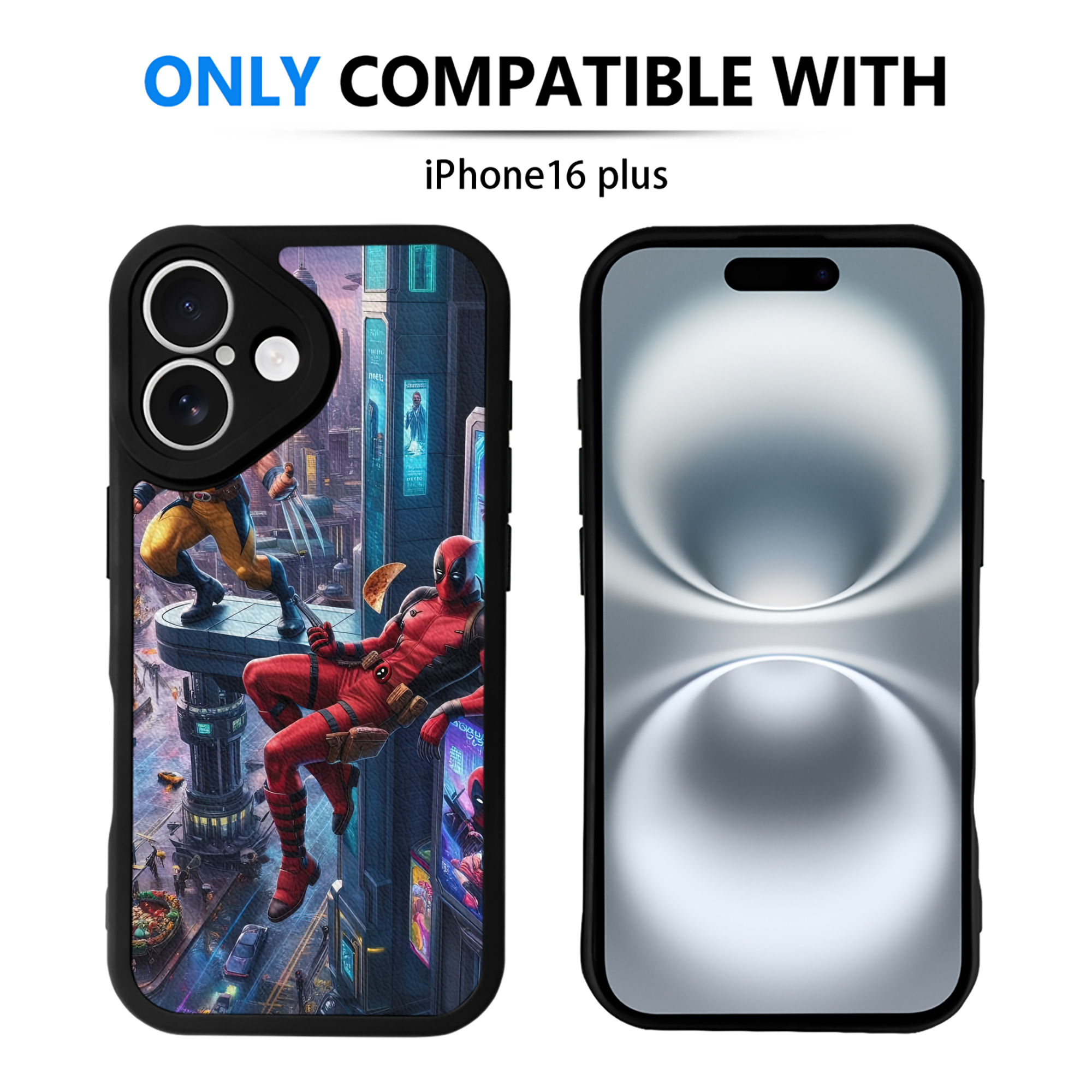 （画像用） Deadpool デッドプール 【iPhone 16シリーズ対応】シリコンスマホケース（レザー調） 材質：シリコン